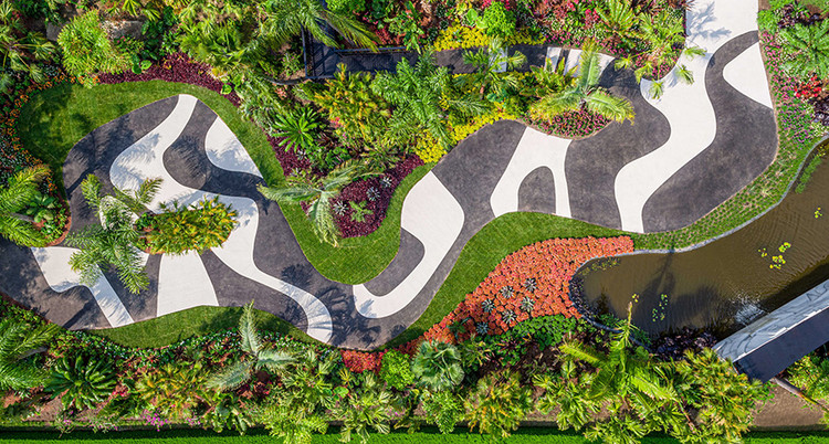 Vue du ciel du Jardin Botanique de New York de Roberto Burle Marx